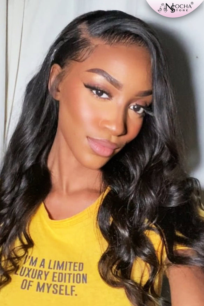 NochaStore 16in / 13X4 Lace Front Wig / 180% Body Wave HD Lace Front Human Hair Wig