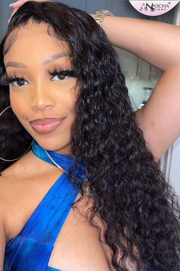 NochaStore 20in / 4X4 HD Lace / 180 Water Wave Brazilian Virgin Hair Wig