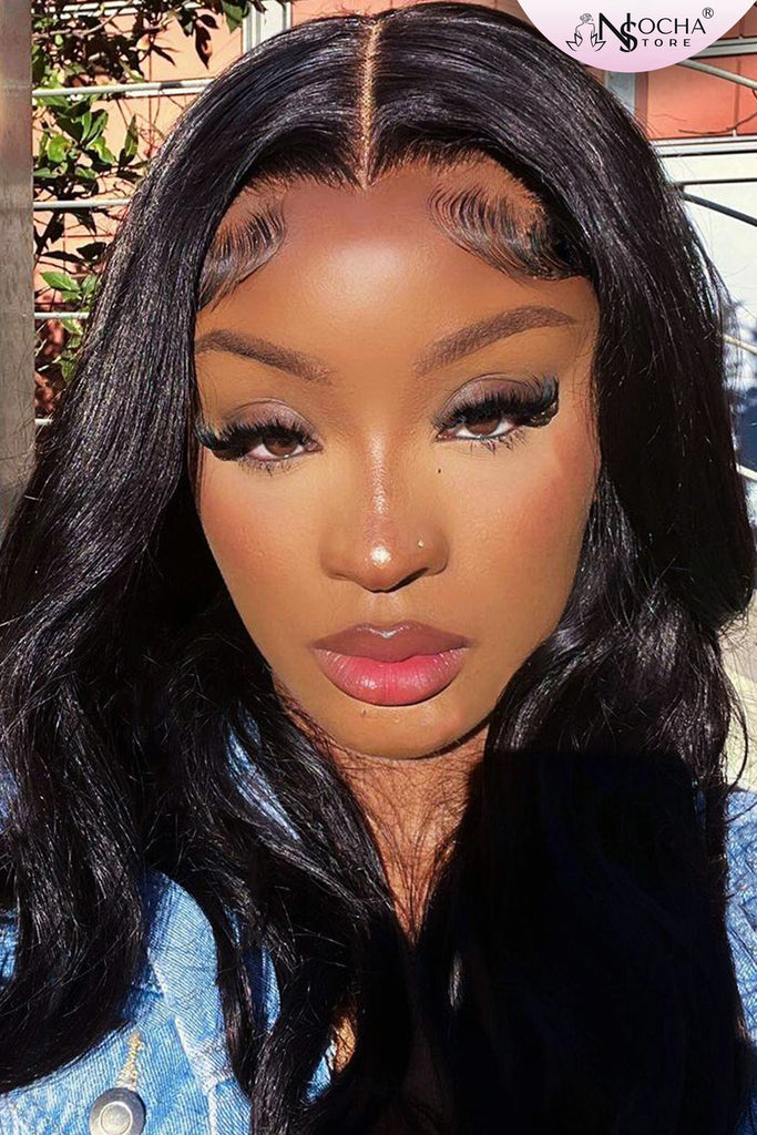 NochaStore 28in / 5x5 HD Lace / 200% HD Lace Closure Wig Body Wave Lace Human Hair Wig