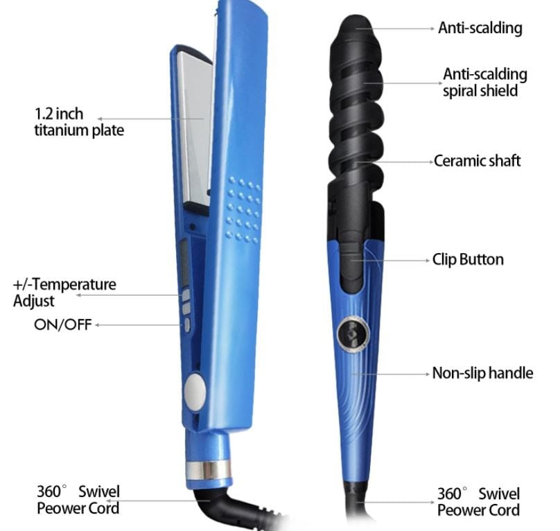 NochaStore 3 in 1 Babyliss Pro Hair Curling and Straightener