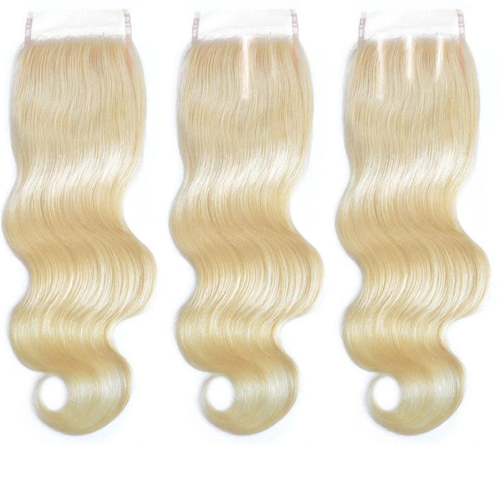 NochaStore Body Wave Straight Blonde Lace Closure Human Hair