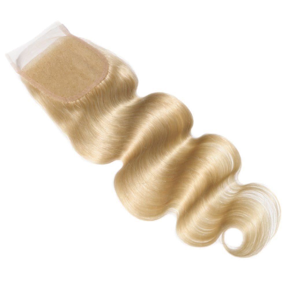NochaStore Body Wave Straight Blonde Lace Closure Human Hair