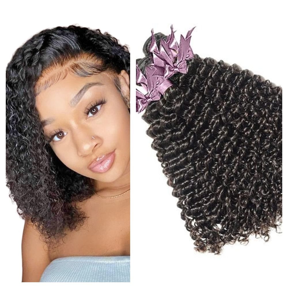 NochaStore Brazilian Curly Human Hair Bundle with Closure
