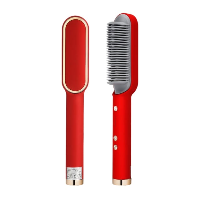NochaStore Hair Iron Accessories RED / UK Hot Comb Fast Heating Brush Hair Straightener