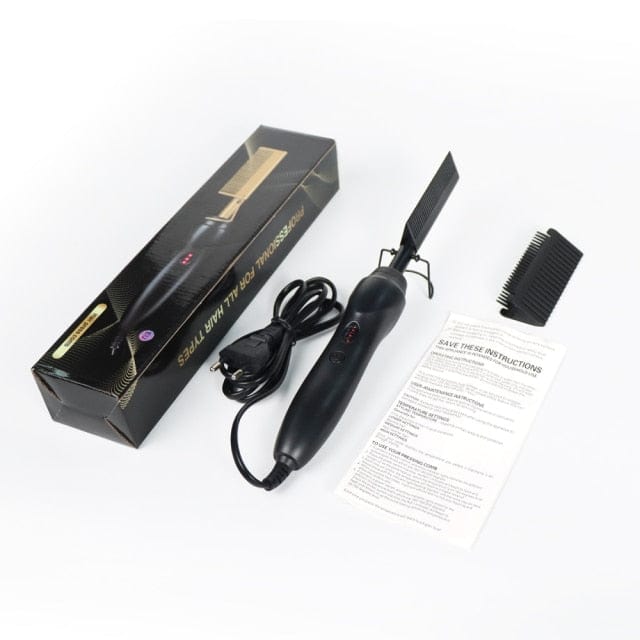 NochaStore Health & Beauty Black / US Electric Hot Comb Hair Curler and Straightener