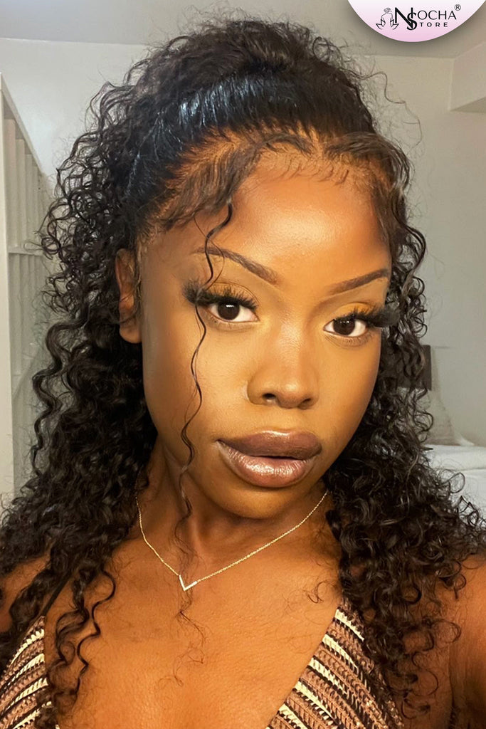 NochaStore Jerry Curly HD Lace Front Human Hair Wigs