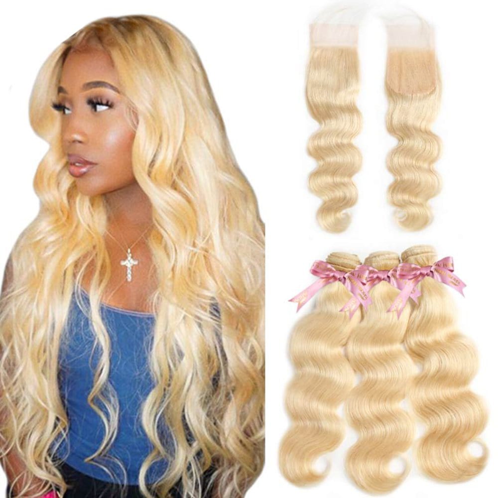 NochaStore Ombre blonde Body Wave Bundle Human Hair