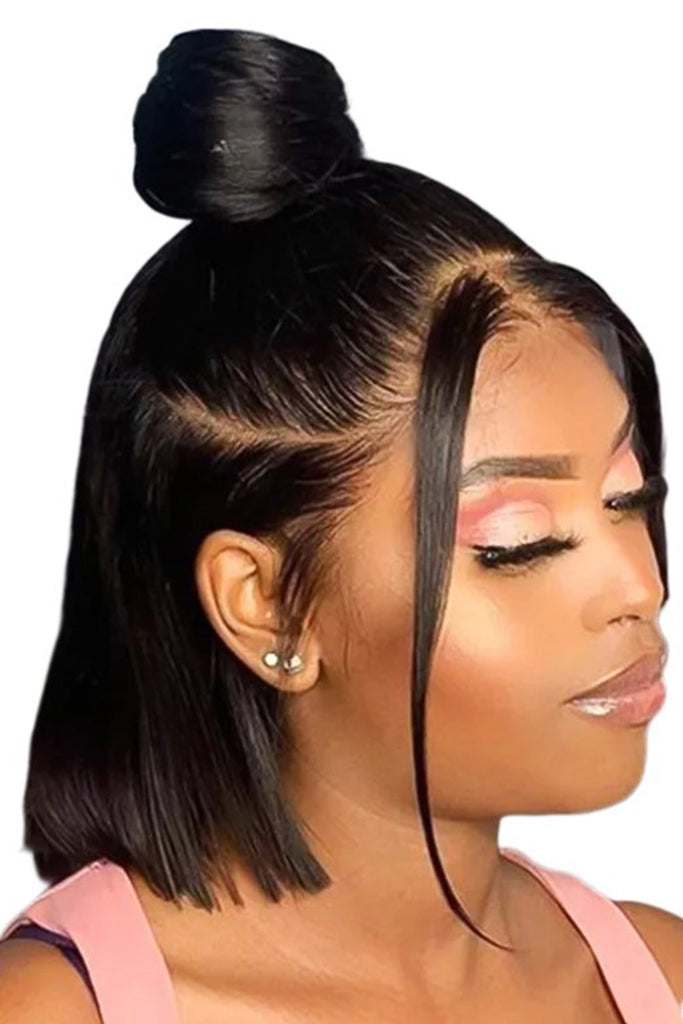 NochaStore Straight Brazilian Human Hair Short Bob Wig