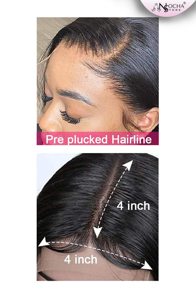 NochaStore Straight Long Lace Front Wigs Brazilian Human Hair