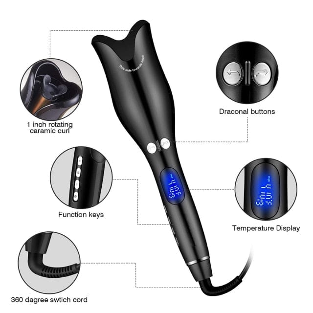 NochaStore UK Automatic Rotating Professional Hair Curler